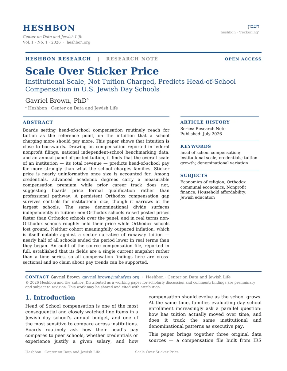 First page of the whitepaper Scale Over Sticker Price